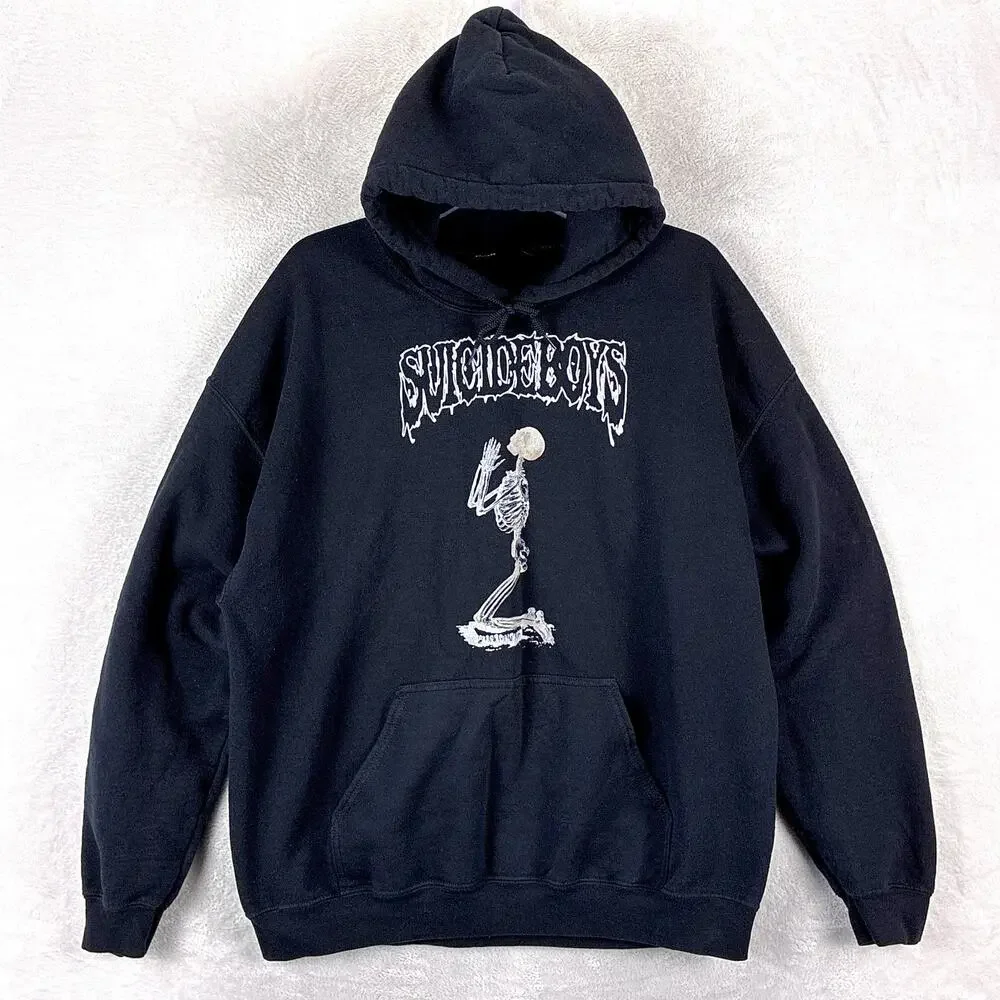 Suicideboys Hoodie Mens L Black Skeleton Grey 59 Music Streetwear Hip Hop